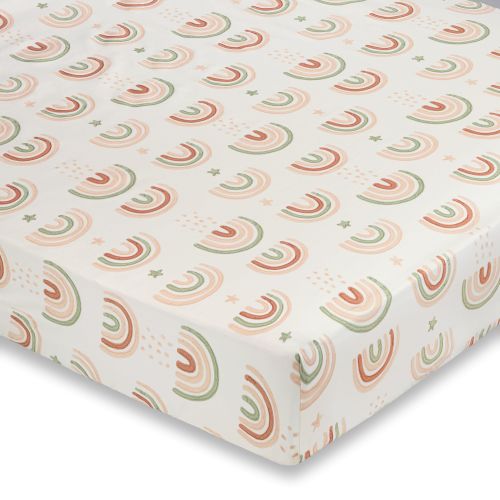 Parker Rainbow 100% Cotton Sateen Fitted Crib Sheet