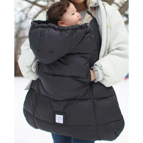 7AM Enfant Core K-Poncho Heavyweight in Black Plush Heavyweight