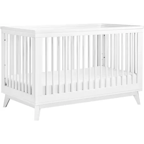 Babyletto Scoot 3-in-1 Convertible Crib with Toddler Bed Conversion Kit in White, Greenguard Gold Certified