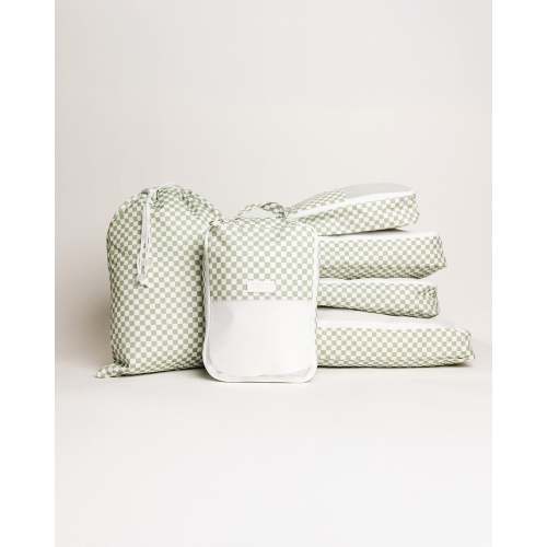 Green Checkered Packing Cube Set – Brixley Bags