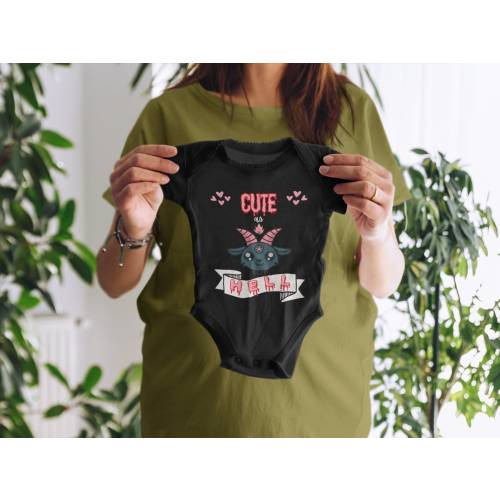 Baby Baphomet Onesie | Goth Baby Onesie | Infant Baby Rib Bodysuit | Cute Demon Baby Onesie | NB-18mo