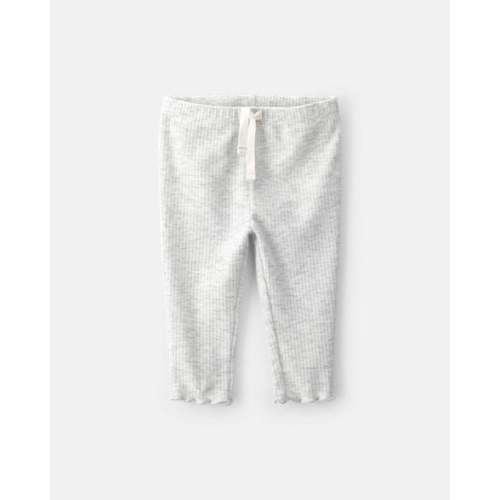 Baby Girl Rib Pull-On Leggings - Grey | Carter's