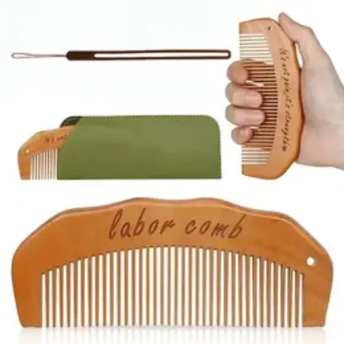Wooden Birth Comb for Labor Gift Set, Essential Pregnancy Must-Have, Wave Comb for Expectant Mothers, Perfect Mom Gift, Hair Tool - TikTok Shop