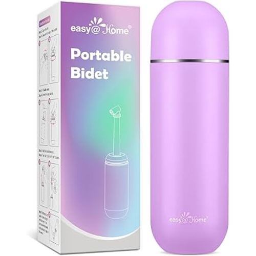 Easy@Home Portable Travel Bidet: Peri Bottle for Postpartum Essentials - Handheld Sprayer Kit for Perineal Care & Personal Hygiene | 380ml (12.8oz) | Women & Men | EPB-01 Pink