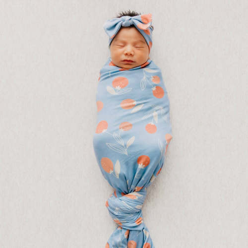 Knit Swaddle Blanket - Clementine