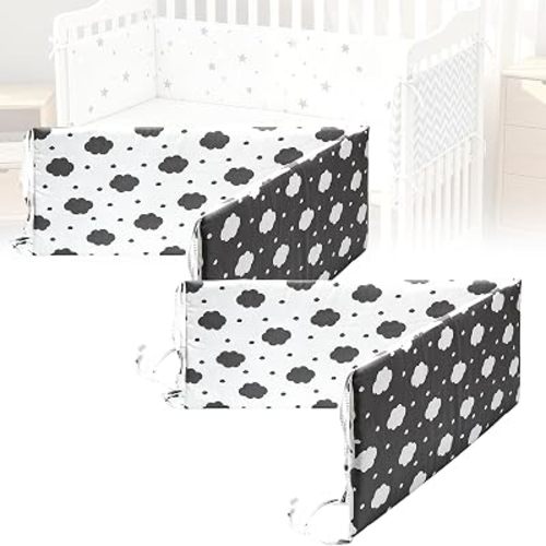 2-Pack 51.8"x 11.8" Crib Edge Mattress Pads, Breathable Thickened (E)