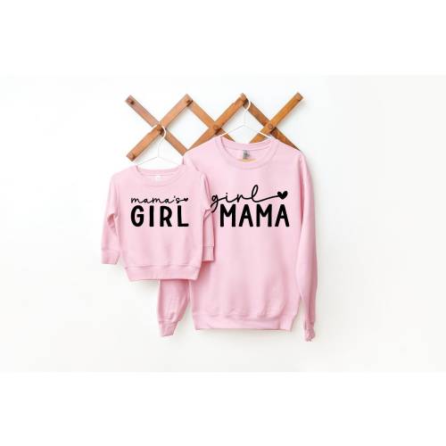 Girl Mama and Mama's Girl Matching Shirts - Mommy and Me Family Shirts - Gift for Mom or Mothers Day Gift - Variety Colors Tee or Sweatshirt