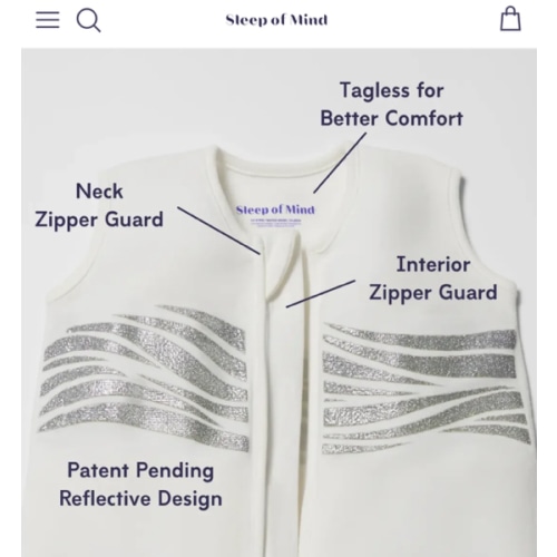 Breathing Reassurance Baby Medium Sleep Sack : Code NIKKIGAB15 for 15% off