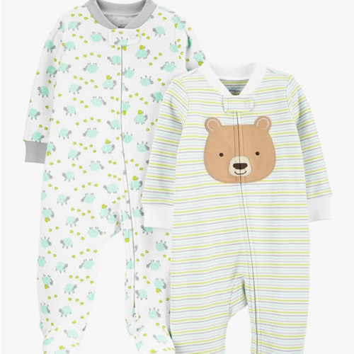 Simple Joys by Carter's unisex-baby Neutral 2-pack Cotton Footed Sleep and Play