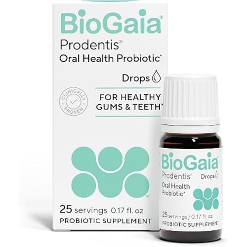 BioGaia Prodentis | Dental Probiotic Drops | Promotes Healthy Gums & Teeth | Defends Against Dental Problems | Replenishes Oral Microbiome | Improves Oral Health | Unflavored | 25 Day Supply