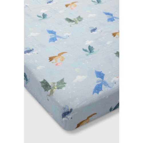 Muslin Fitted Crib Sheet - Magical Dragons