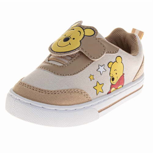 Disney Winnie The Pooh Sneakers Boys - Hundred Acre Wood Comfort Fit Casual Wear Durable Sole Easy Closure (Infant/Toddler) - Beige Yellow, Size: 3