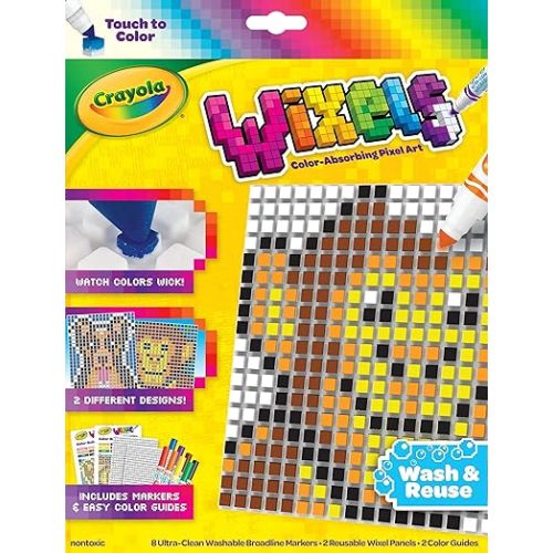 Crayola Wixels Animals Activity Kit, Pixel Art Coloring Set, Gift for Kids, Ages 6, 7, 8, 9