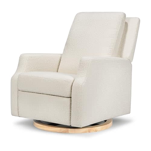 Namesake Crewe Nursery Glider Recliner w/ 360° Swivel, Ivory | GREENGUARD Certified Glider Rocking Chair for Nursery & Living Room - Manual Recline & Swivel Glide