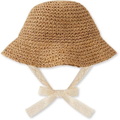 pureborn Baby Toddler Girls Straw Sun Hat Summer Beach Hat