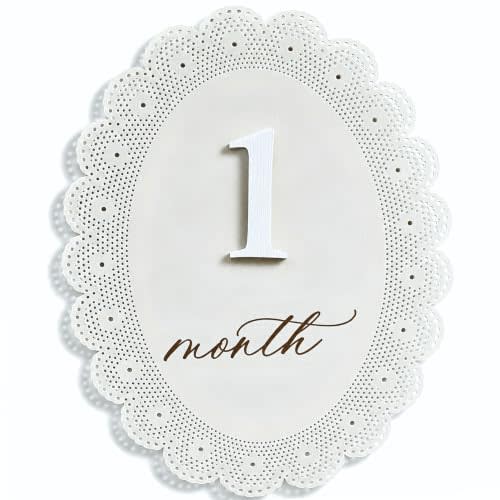 Baby Girl Monthly Milestone Signs, 1-12 Monthly Baby Milestone Girl, Newborn Photography Props Double-Sided, Nursery Decor for Girls (M10)
