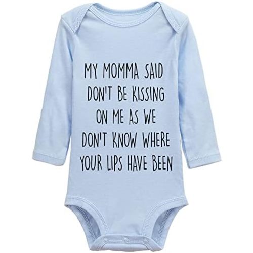 My Momma Said Don't Be Kissing On Me Baby Bodysuit Unisex Infant Bodysuits