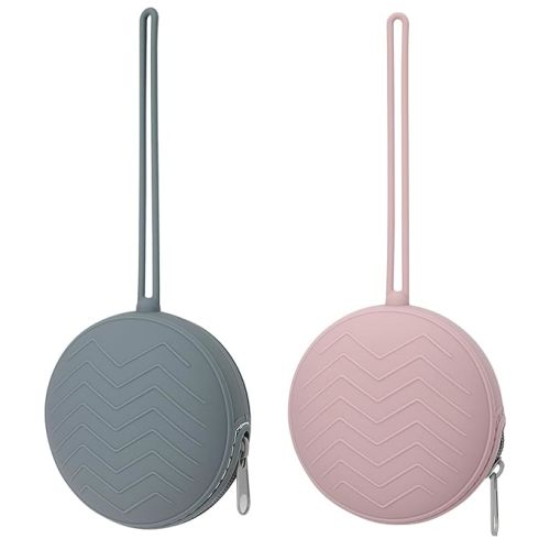 2-Pack Silicone Pacifier Holder Case(Dusty Lilac/Tradewinds)