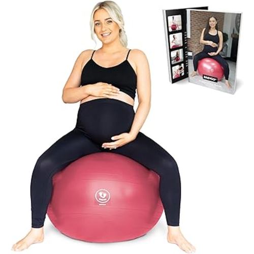 BABYGO® Birthing Ball for Pregnancy & Labor + Our Award Winning Book - Exercise, Birth & Recovery Plan, 5X Stronger Than a Yoga Ball with Eco Friendly Material