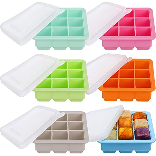 Rtteri Silicone Baby Food Freezer Storage Containers Tray with Lids Breast Milk Freezer Containers for Baby Food Fruit Purees