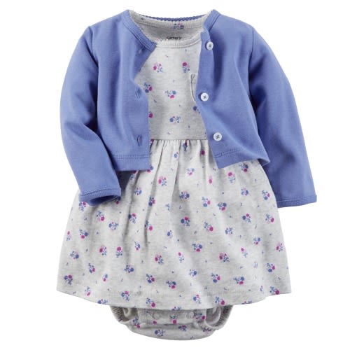Baby Girl 2-Piece Bodysuit Dress & Cardigan Set | Carters.com