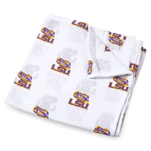 LSU Tigers Three Little Anchors Infant 47'' x 47'' Muslin Swaddle Blanket - White