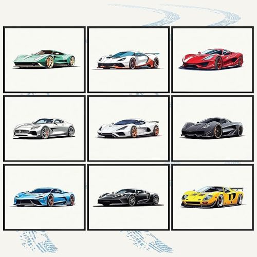 97 Decor Construction Room Decor For Boys - Toddler Boy Room Decor, Truck Wall Art For Kids Room, Car Pictures Wall Decor For Bedroom Playroom, Vehicle Tractor Prints Nursery Posters (Unframed)