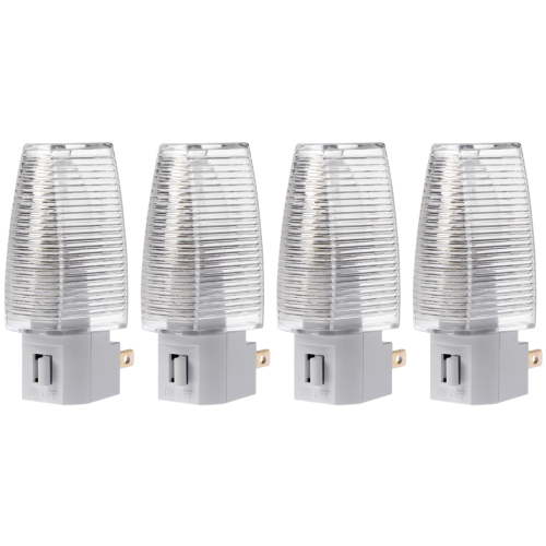 Projectpak Plug in Night Light with Manual On/Off Switch for Hallway, Kid’s Bedroom, Stairways – Includes 4W Bulb | 4 Pack