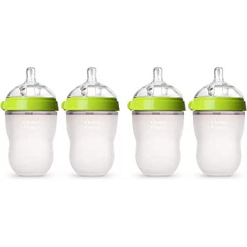 Comotomo Baby Bottle, Green, 8 Ounce, 4 Count (2 Pack)