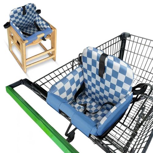 Shopping Cart Cover for Baby, High Chair Cover, Grocery Cart Cover, Cart Seat Cover for Baby, Shopping Cart Seat, Shopping Cart Cover for Baby Girl, Shopping Cart Cover for Baby Boy (Blue Checkered)