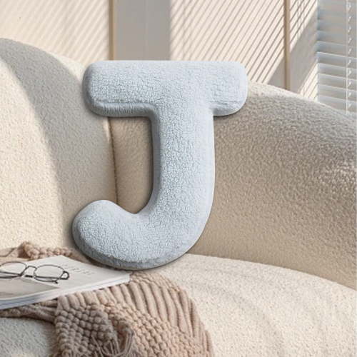 Dongrere Letter Pillows for Bed Personalized J-Alphabet Throw Pillows Decorative Letter Cushion for Sofa, Bed, Car