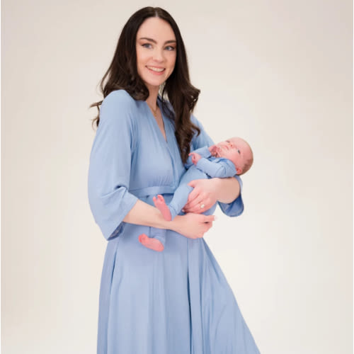 Lila Labor & Postpartum Gown in Periwinkle Blue