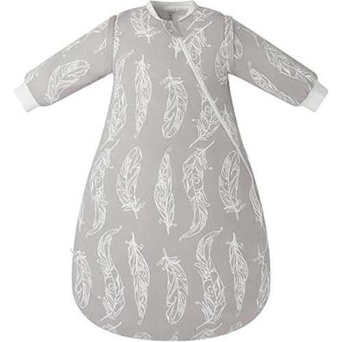 Nest Designs Organic Cotton Removable Long Sleeve Sleep Bag | 1.0 TOG | Ideal for Sensitive Skin