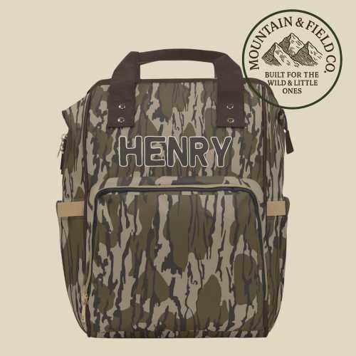 Custom Vintage Retro Treebark Camo Diaper Backpack for your Little Outdoors Explorer!
