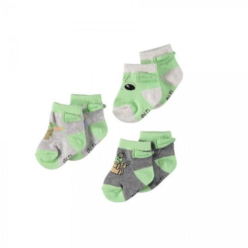 Kids Star Wars The Mandalorian Grogu Booties Sock 3-Pack