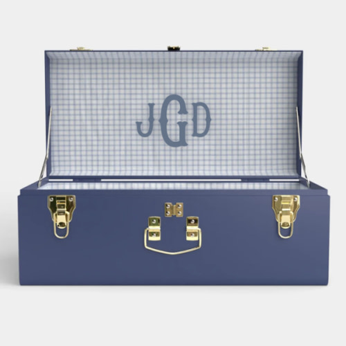 Petite Trunk - Navy | Monogram: JGD, Font Waterford
