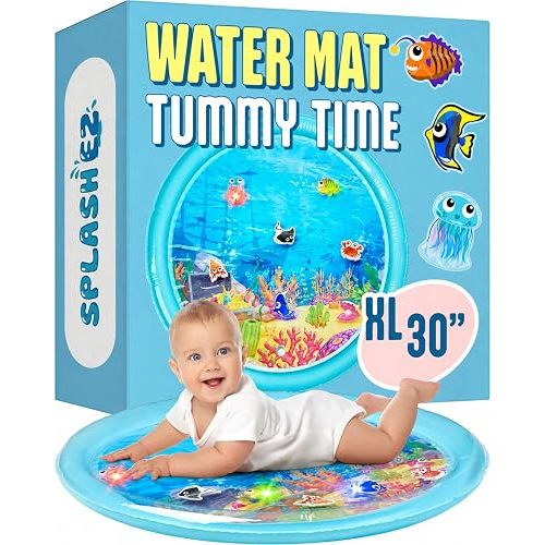 SplashEZ Tummy Time Water Mat for Babies, 30" X-Large