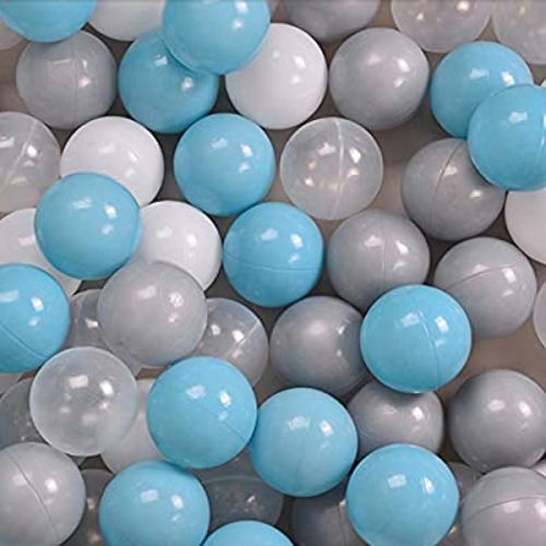 Wonder Space Soft Pit Balls, Chemical-Free Crush Proof Plastic Ocean Ball, BPA Free with No Smell, Safe for Toddler Ball Pit/ Kiddie Pool/ Indoor Baby Playpen, Pack of 100 (Mixed - Sky Blue) - 100 balls