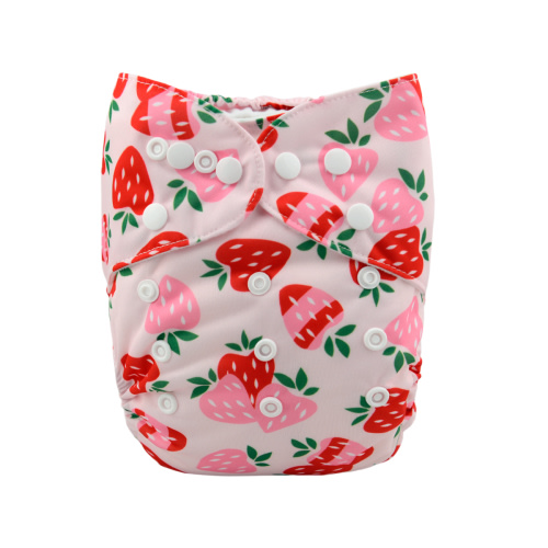 ALVABABY Print Cloth Diaper - One Size Adjustable Washable & Reusable Diaper for Babies and Toddlers  (Strawberry, H037A)