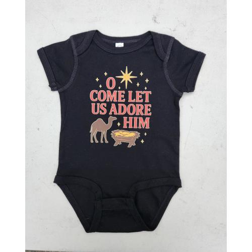 Christian Infant Bodysuit "O Come Let Us Adore Him"