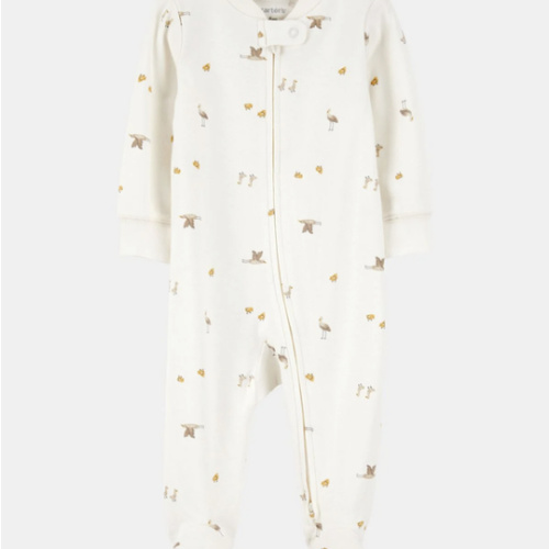 Baby Mini Bird Print 2-Way Zip Cotton Sleep & Play Pajamas | Carter's