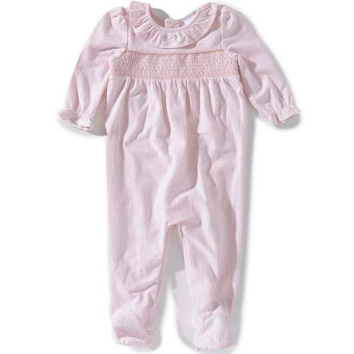 Edgehill Collection Baby Girls Stripe Ruffle Footed Coverall