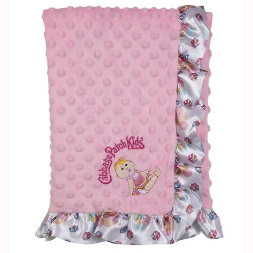 BLC C Blanket Minky Dot Pink and Baby Satin Cabbage Patch Kids
