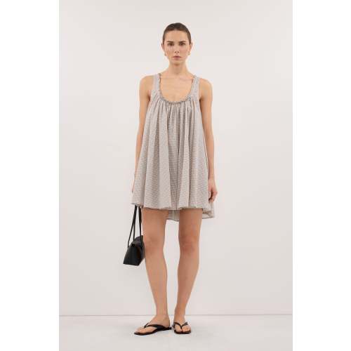 ARABELLA CREAM CHECK MINI DRESS – DISSH