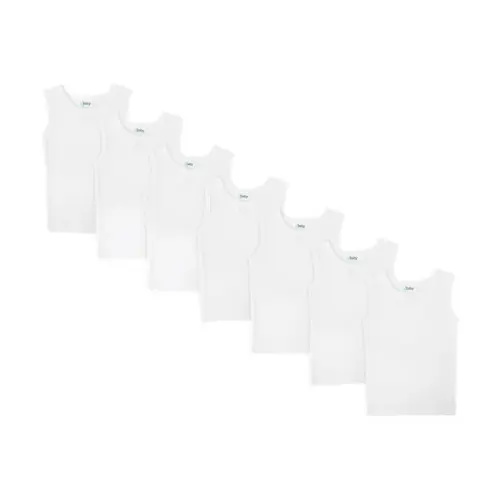 4baby Singlets 7 Pack White