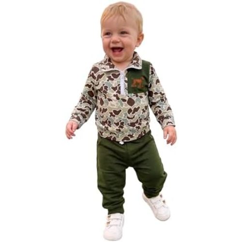 Toddler Baby Boy Fall Clothes Long Sleeve Stand Collar Sweatshirt Tops + Joggers Pants Winter Sweatsuit Set
