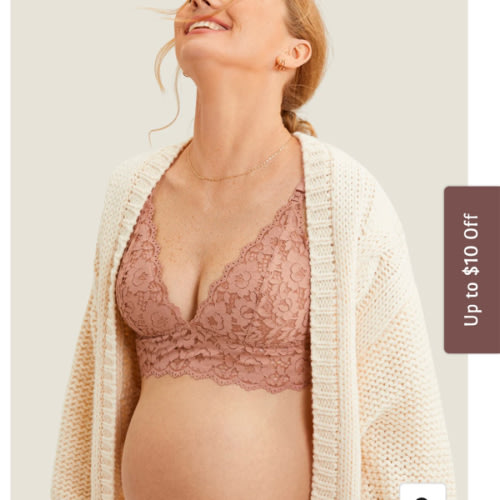 More Coverage Lace Plunge Nursing Bralette