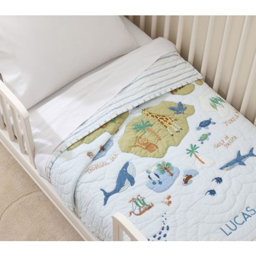 Layton Map Baby Quilt | Pottery Barn Kids