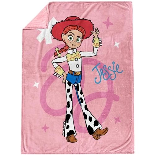 Jay Franco Toy Story Jessie Plush Throw Blanket – 50x60 Ultra Soft Cozy Plush Fleece for Bed, Couch, Sofa, Home Décor, Official Licensed, Pink