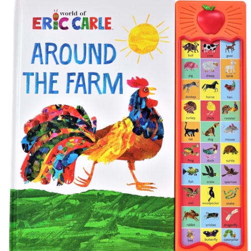 World of Eric Carle, Around the Farm 30-Button Animal Sound Book - Great for First Words - PI Kids